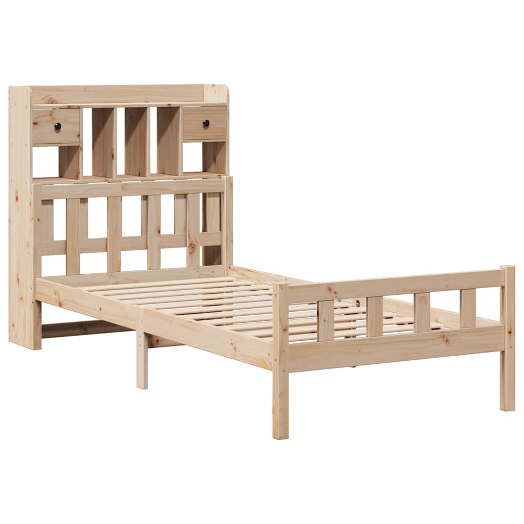 vidaXL Bookcase Bed without Mattress 90x190 cm Single Solid Wood Pine