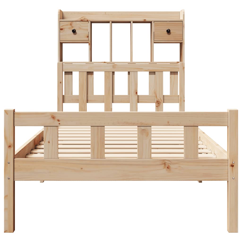 vidaXL Bookcase Bed without Mattress 90x190 cm Single Solid Wood Pine