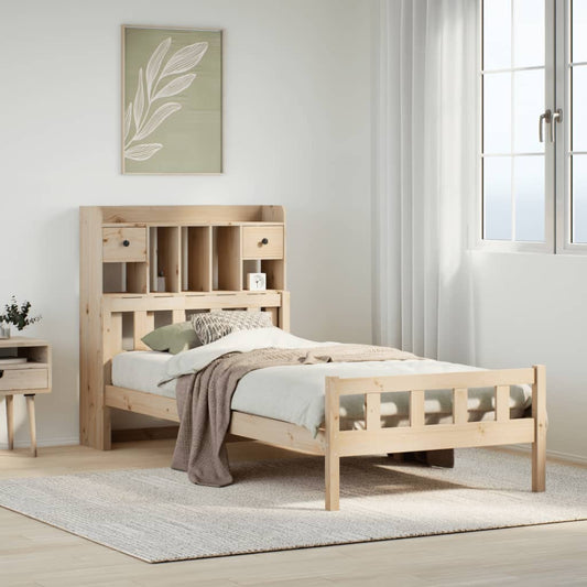 vidaXL Bookcase Bed without Mattress 90x190 cm Single Solid Wood Pine