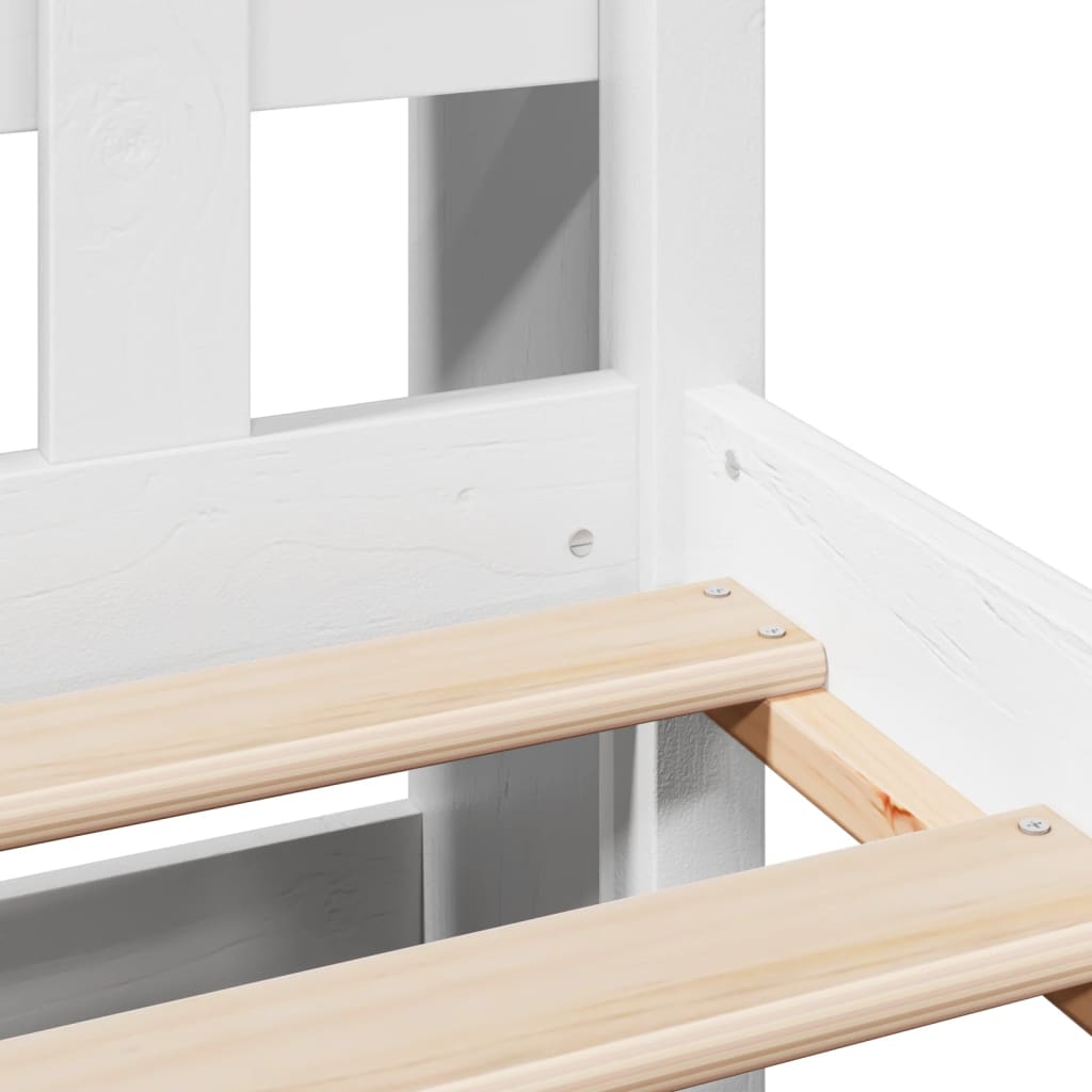 vidaXL Bookcase Bed without Mattress White 150x200 cm King Size Solid Wood Pine