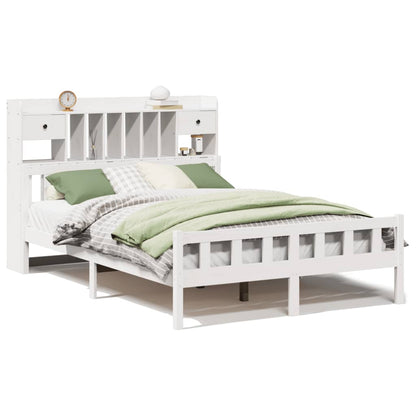 vidaXL Bookcase Bed without Mattress White 160x200 cm Solid Wood Pine
