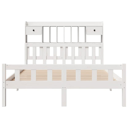 vidaXL Bookcase Bed without Mattress White 160x200 cm Solid Wood Pine