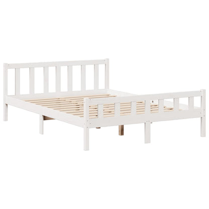 vidaXL Bookcase Bed without Mattress White 160x200 cm Solid Wood Pine