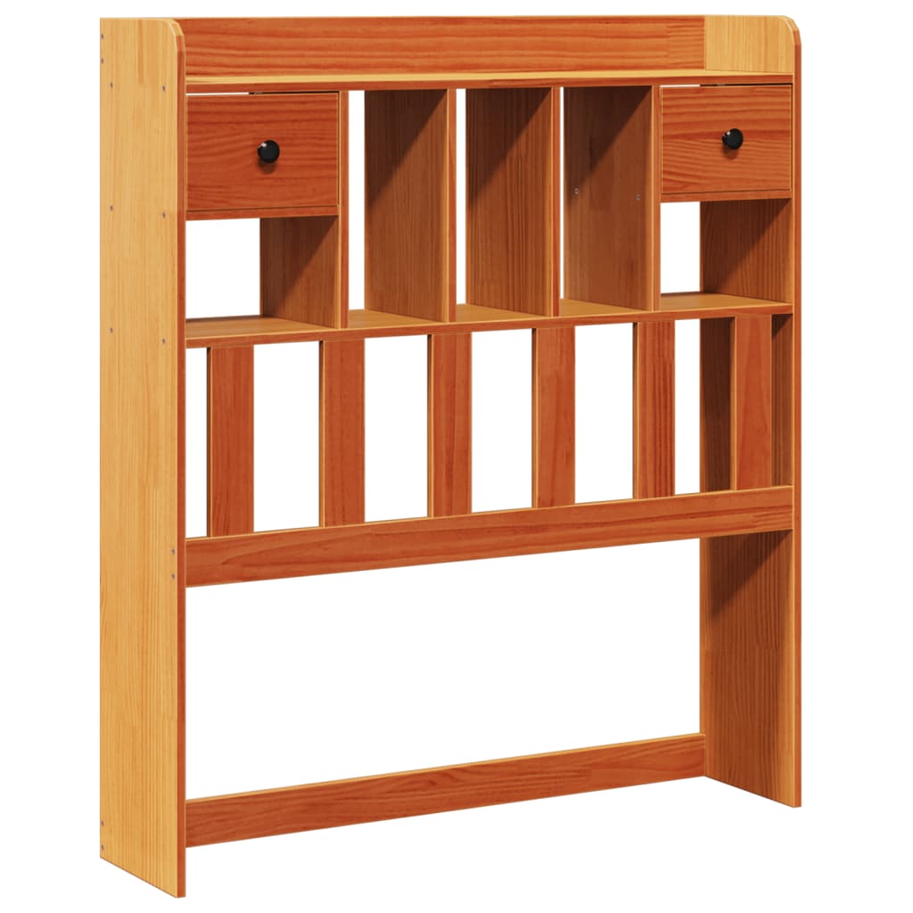 vidaXL Bookcase Bed without Mattress Wax Brown 75x190 cm Small Single Solid Wood Pine