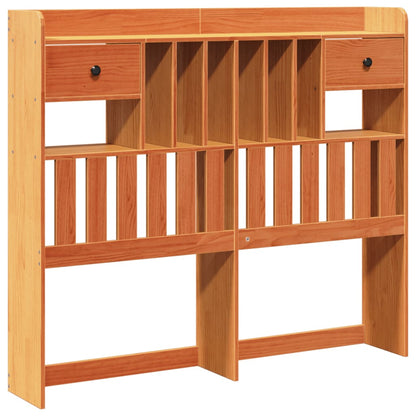 vidaXL Bookcase Bed without Mattress Wax Brown 160x200cm Solid Wood Pine