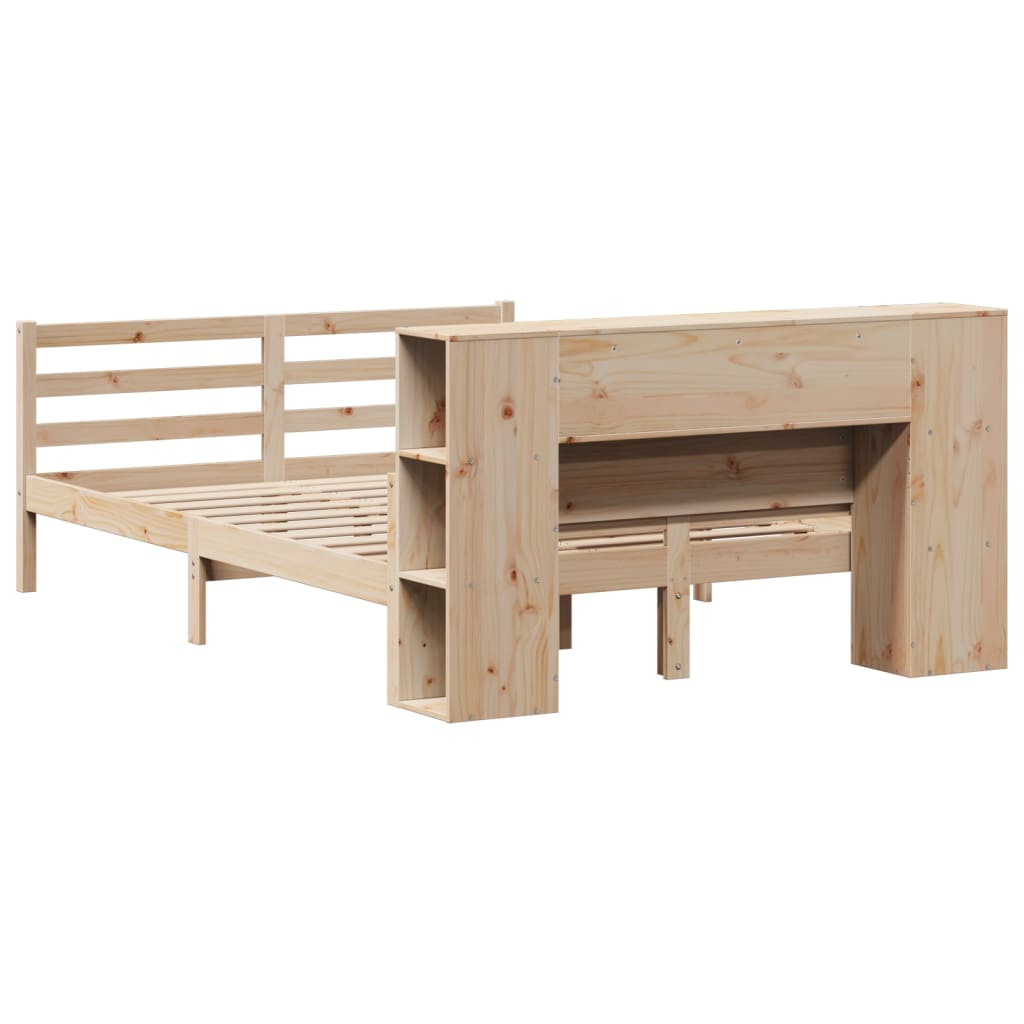 vidaXL Bookcase Bed without Mattress 135x190 cm Double Solid Wood Pine