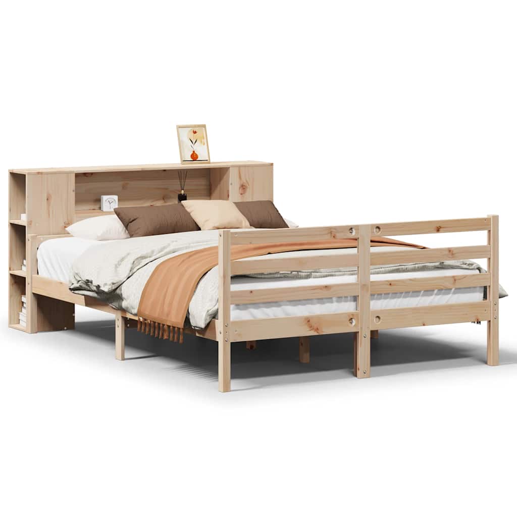 vidaXL Bookcase Bed without Mattress 160x200 cm Solid Wood Pine