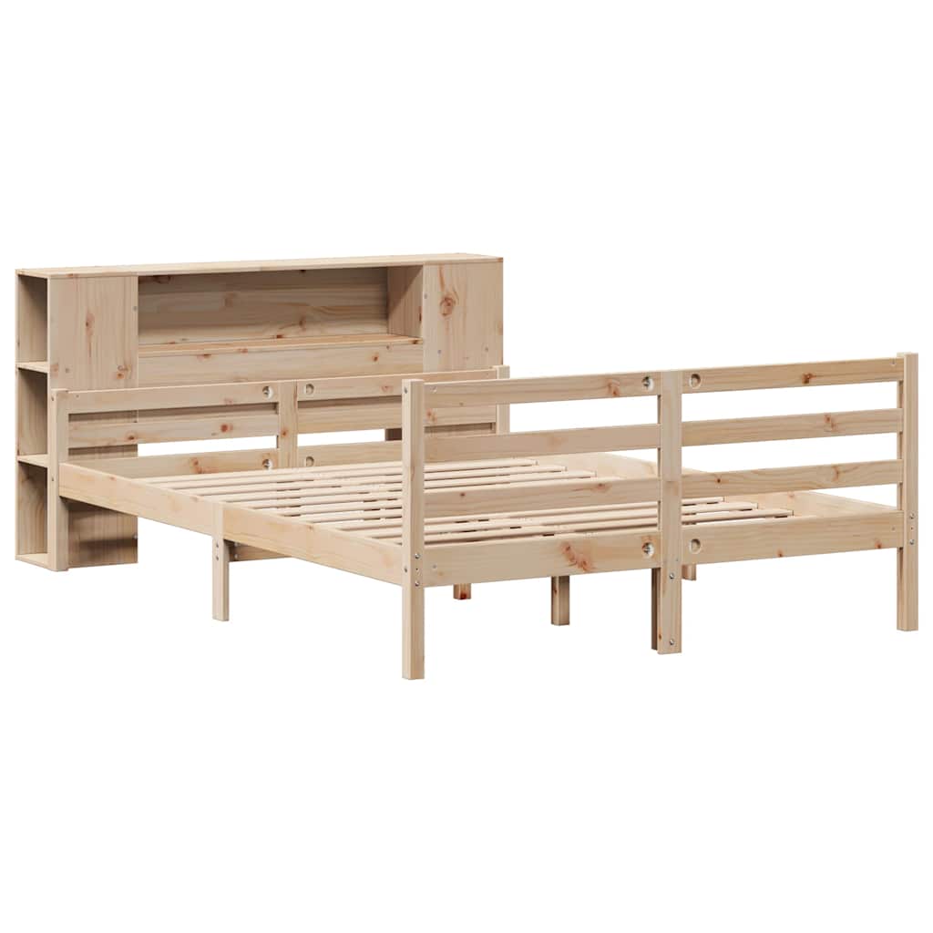 vidaXL Bookcase Bed without Mattress 160x200 cm Solid Wood Pine
