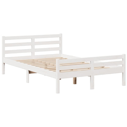 vidaXL Bookcase Bed without Mattress White 135x190 cm Double Solid Wood Pine