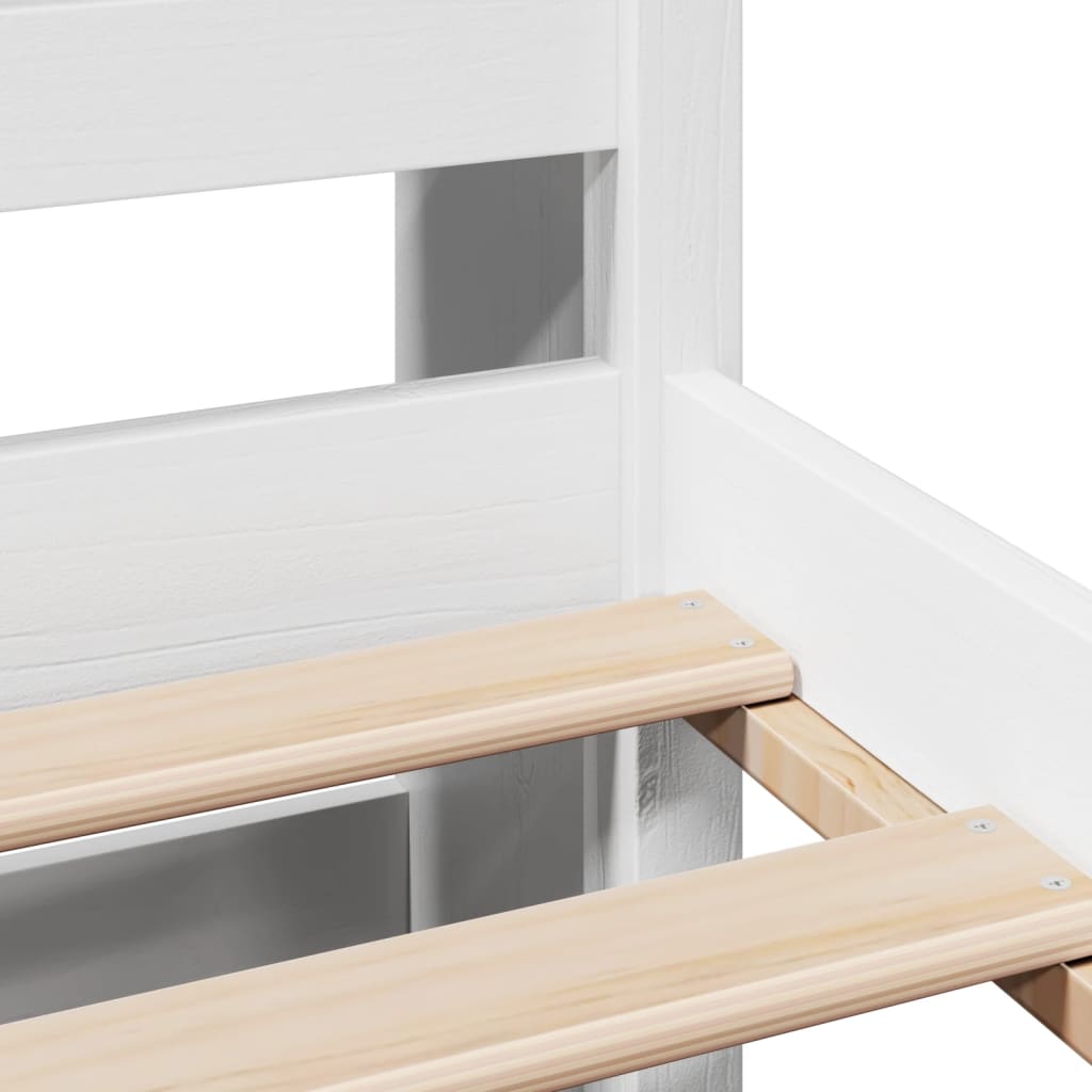 vidaXL Bookcase Bed without Mattress White 135x190 cm Double Solid Wood Pine