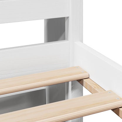 vidaXL Bookcase Bed without Mattress White 135x190 cm Double Solid Wood Pine