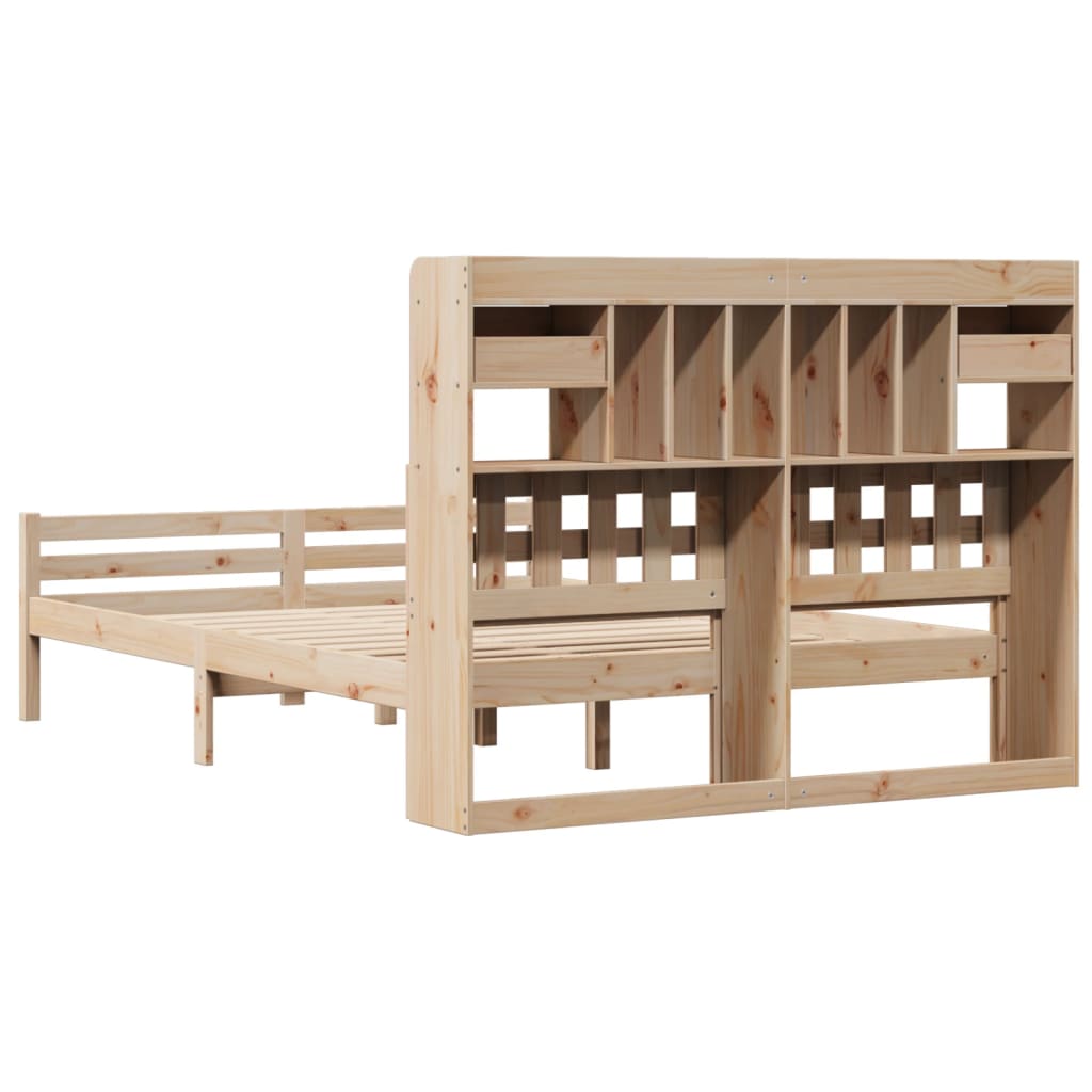 vidaXL Bookcase Bed without Mattress 140x190cm Solid Wood Pine