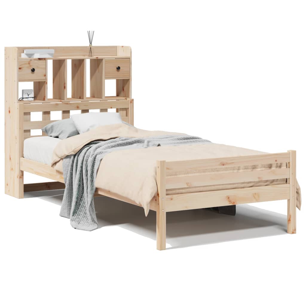 vidaXL Bookcase Bed without Mattress 100x200cm Solid Wood Pine