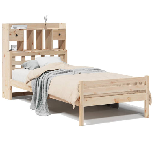 vidaXL Bookcase Bed without Mattress 100x200cm Solid Wood Pine