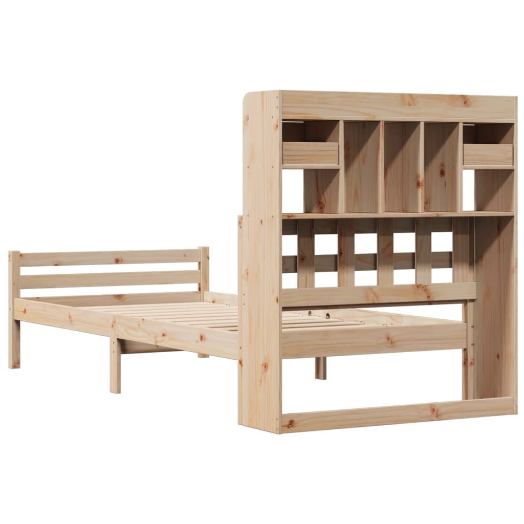 vidaXL Bookcase Bed without Mattress 100x200cm Solid Wood Pine