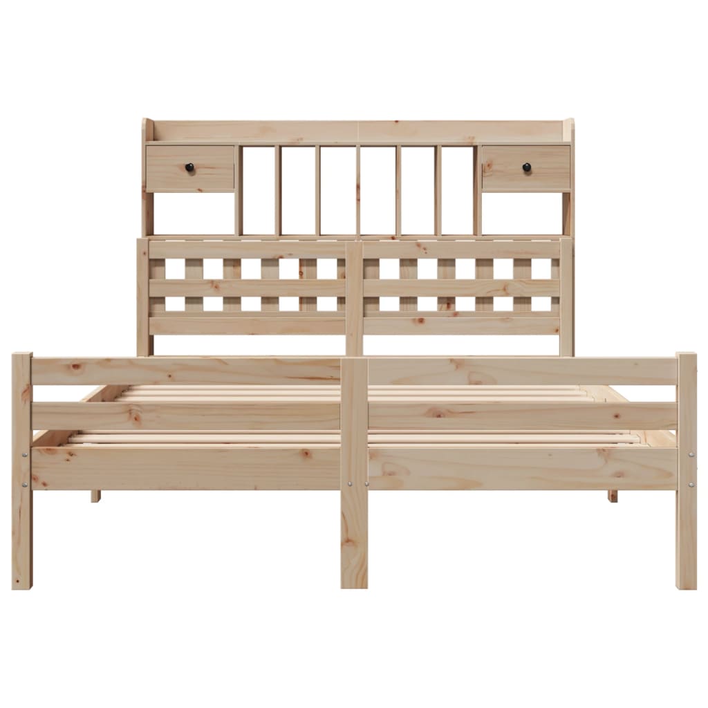 vidaXL Bookcase Bed without Mattress 140x200cm Solid Wood Pine
