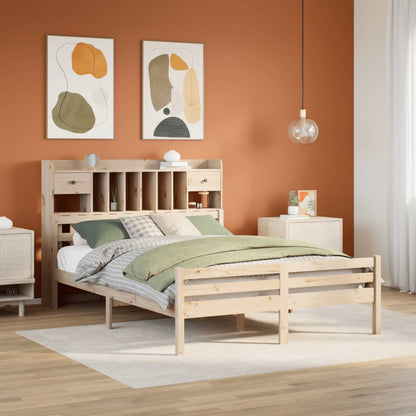 vidaXL Bookcase Bed without Mattress 140x200cm Solid Wood Pine