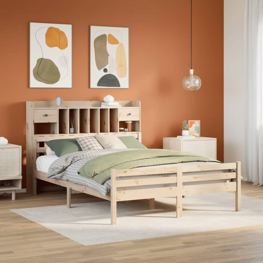 vidaXL Bookcase Bed without Mattress 140x200cm Solid Wood Pine