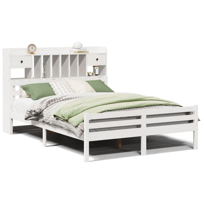 vidaXL Bookcase Bed without Mattress White 140x200cm Solid Wood Pine