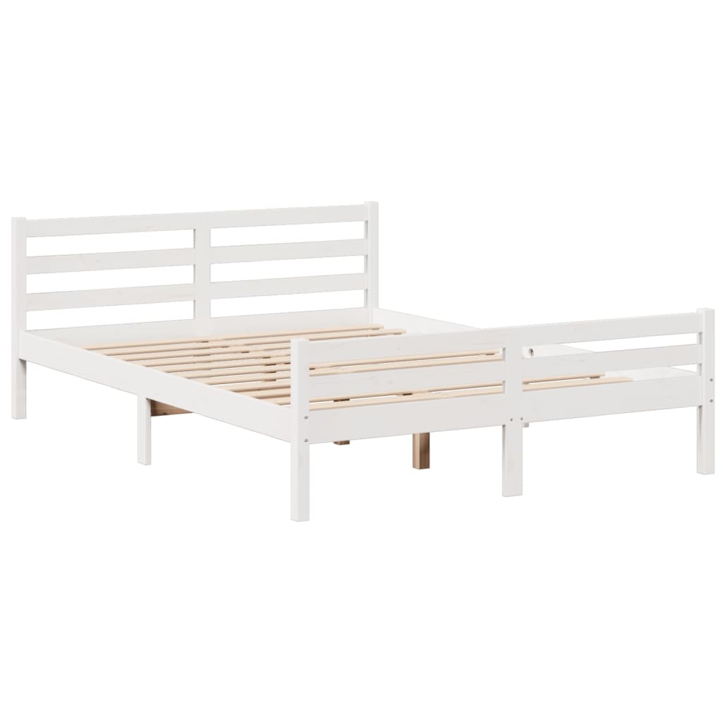vidaXL Bookcase Bed without Mattress White 140x200cm Solid Wood Pine