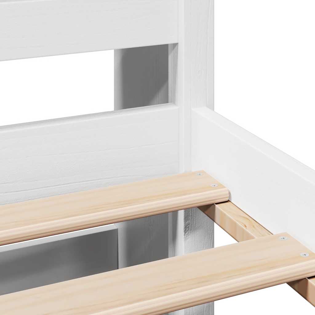 vidaXL Bookcase Bed without Mattress White 150x200 cm King Size Solid Wood Pine