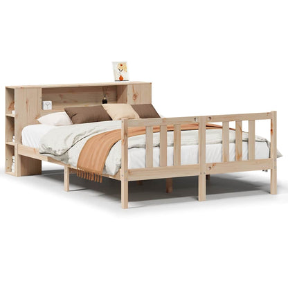 vidaXL Bookcase Bed without Mattress 135x190cm Solid Wood Pine