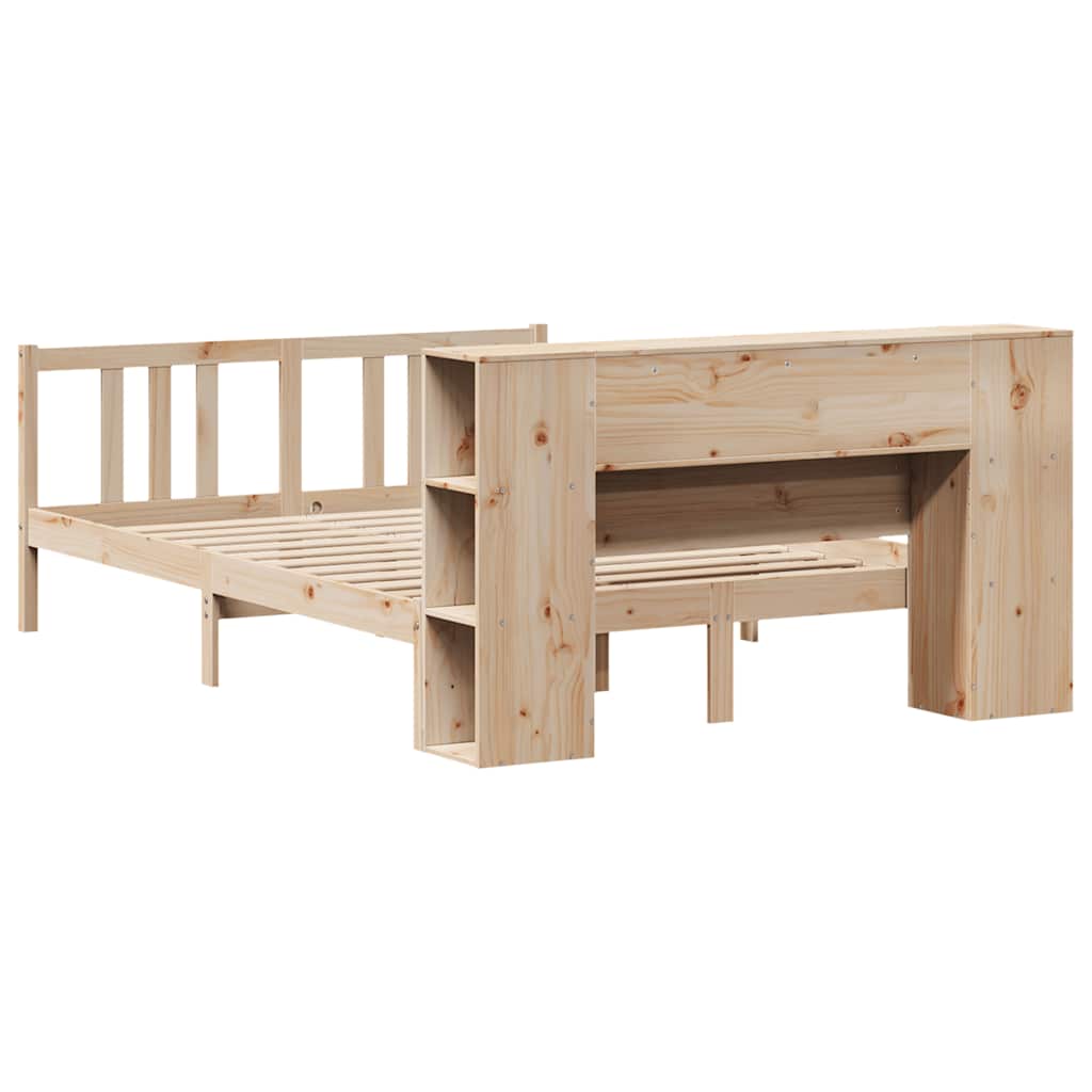 vidaXL Bookcase Bed without Mattress 135x190cm Solid Wood Pine
