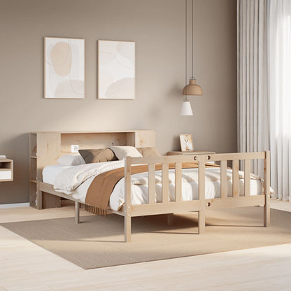 vidaXL Bookcase Bed without Mattress 135x190cm Solid Wood Pine