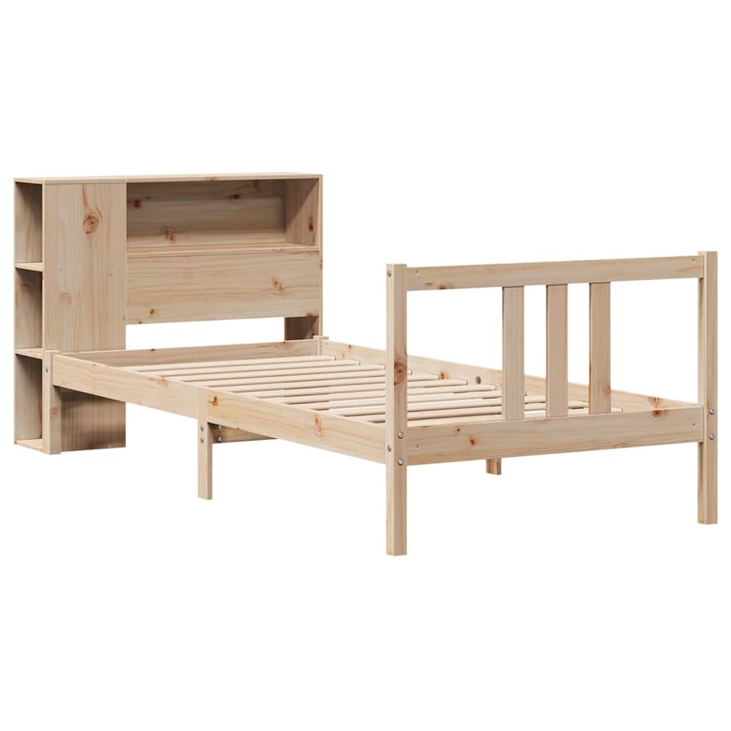 vidaXL Bookcase Bed without Mattress 75x190cm Solid Wood Pine