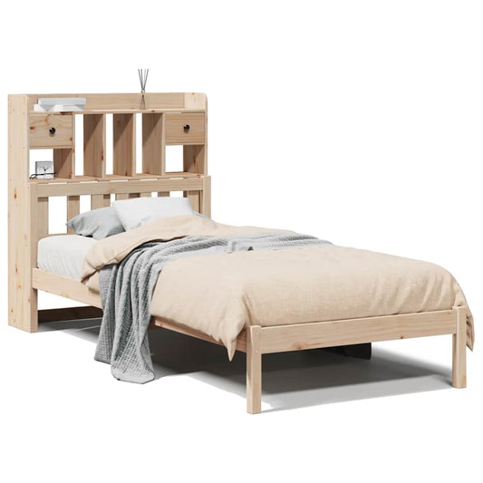 vidaXL Bookcase Bed without Mattress 75x190 cm Small Single Solid Wood Pine