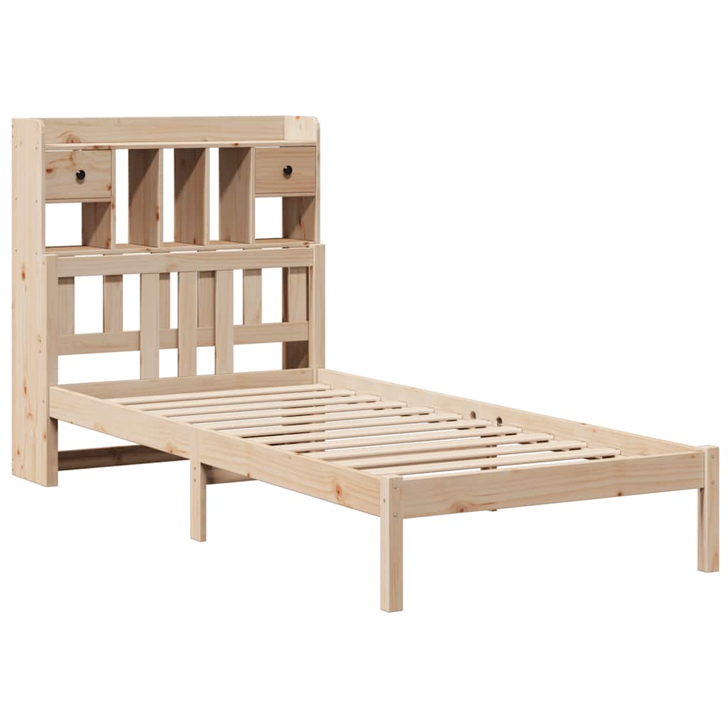 vidaXL Bookcase Bed without Mattress 75x190 cm Small Single Solid Wood Pine