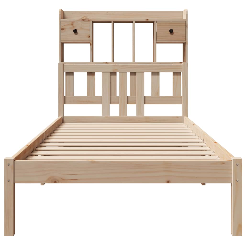 vidaXL Bookcase Bed without Mattress 75x190 cm Small Single Solid Wood Pine