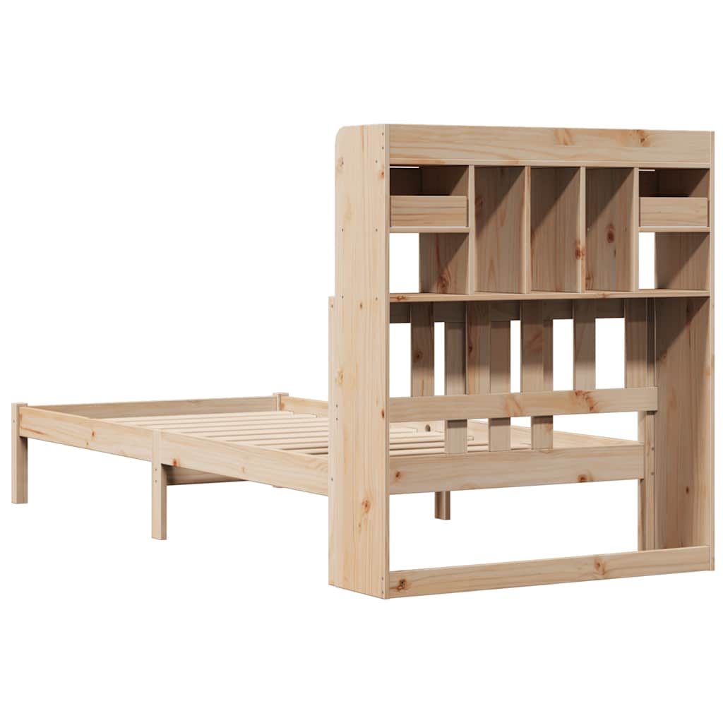 vidaXL Bookcase Bed without Mattress 75x190 cm Small Single Solid Wood Pine
