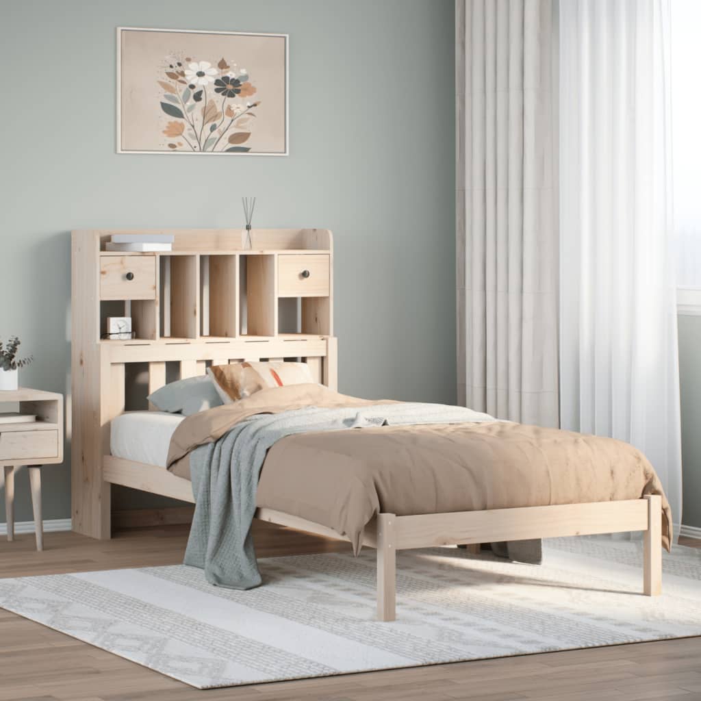 vidaXL Bookcase Bed without Mattress 90x190 cm Single Solid Wood Pine