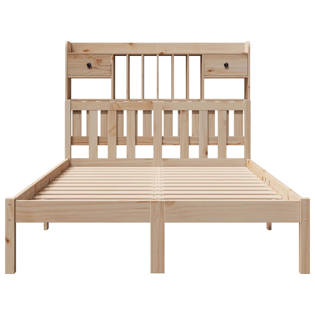 vidaXL Bookcase Bed without Mattress 135x190 cm Double Solid Wood Pine