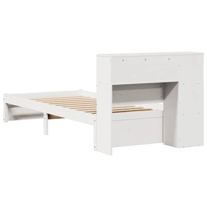 vidaXL Bookcase Bed without Mattress White 75x190cm Small Single Solid Wood Pine