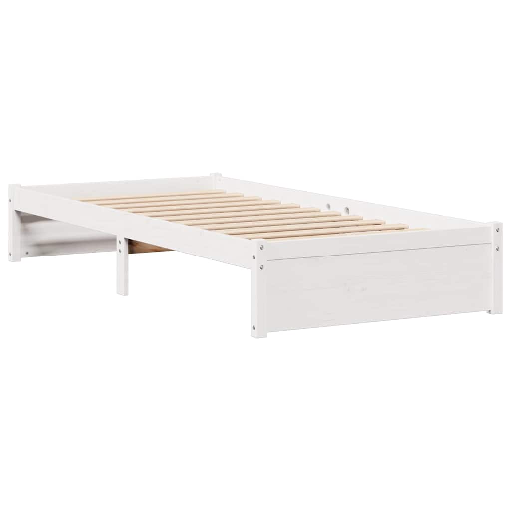 vidaXL Bookcase Bed without Mattress White 75x190cm Small Single Solid Wood Pine