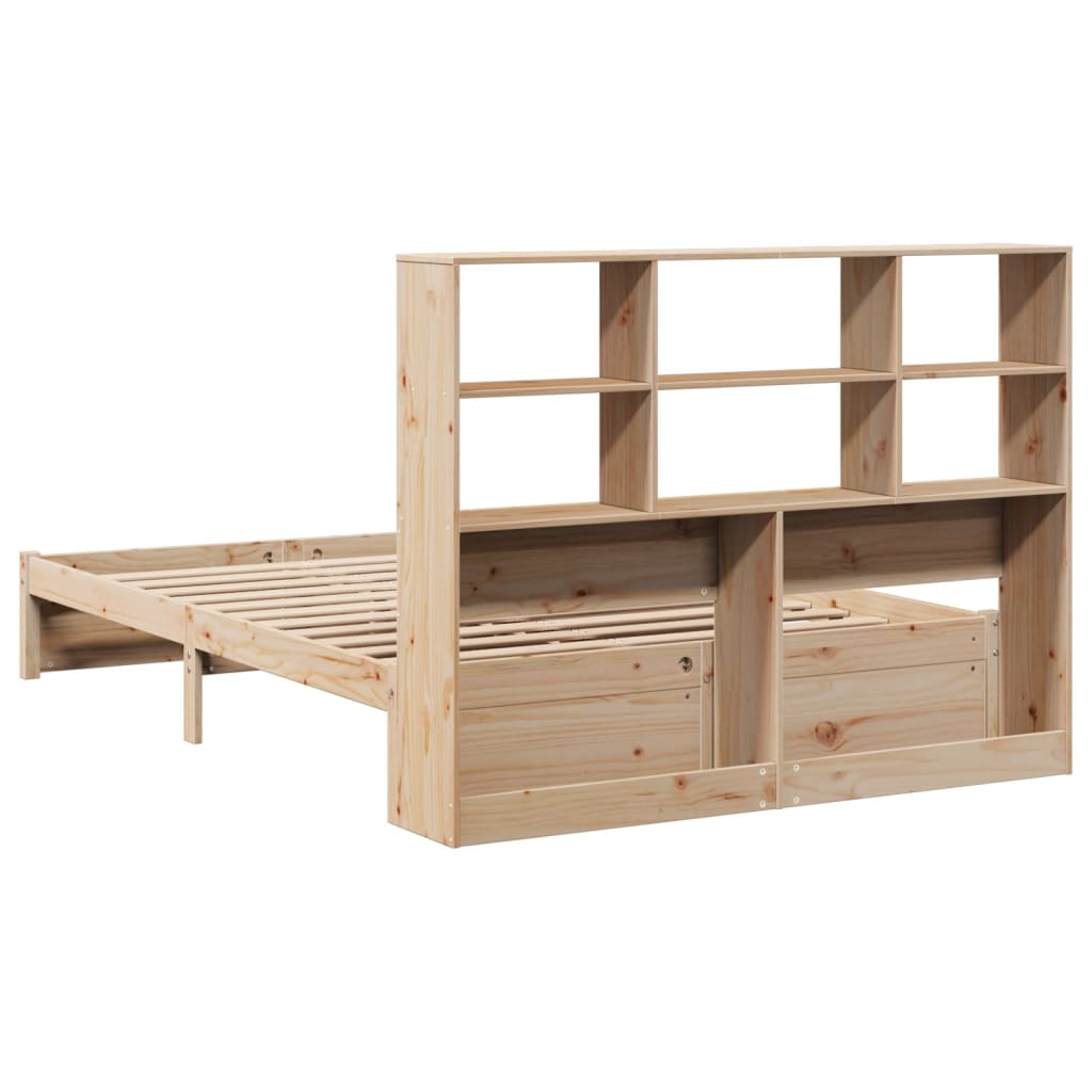 vidaXL Bookcase Bed without Mattress 150x200cm King Size Solid Wood Pine