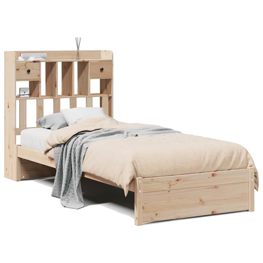 vidaXL Bookcase Bed without Mattress 75x190cm Small Single Solid Wood Pine