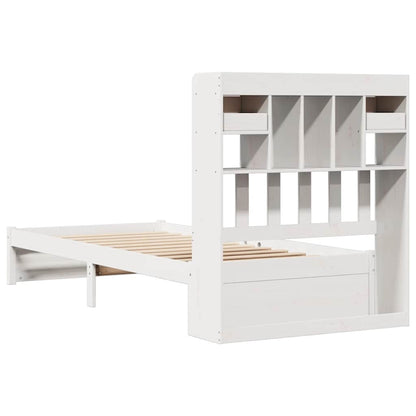 vidaXL Bookcase Bed without Mattress White 75x190cm Small Single Solid Wood Pine