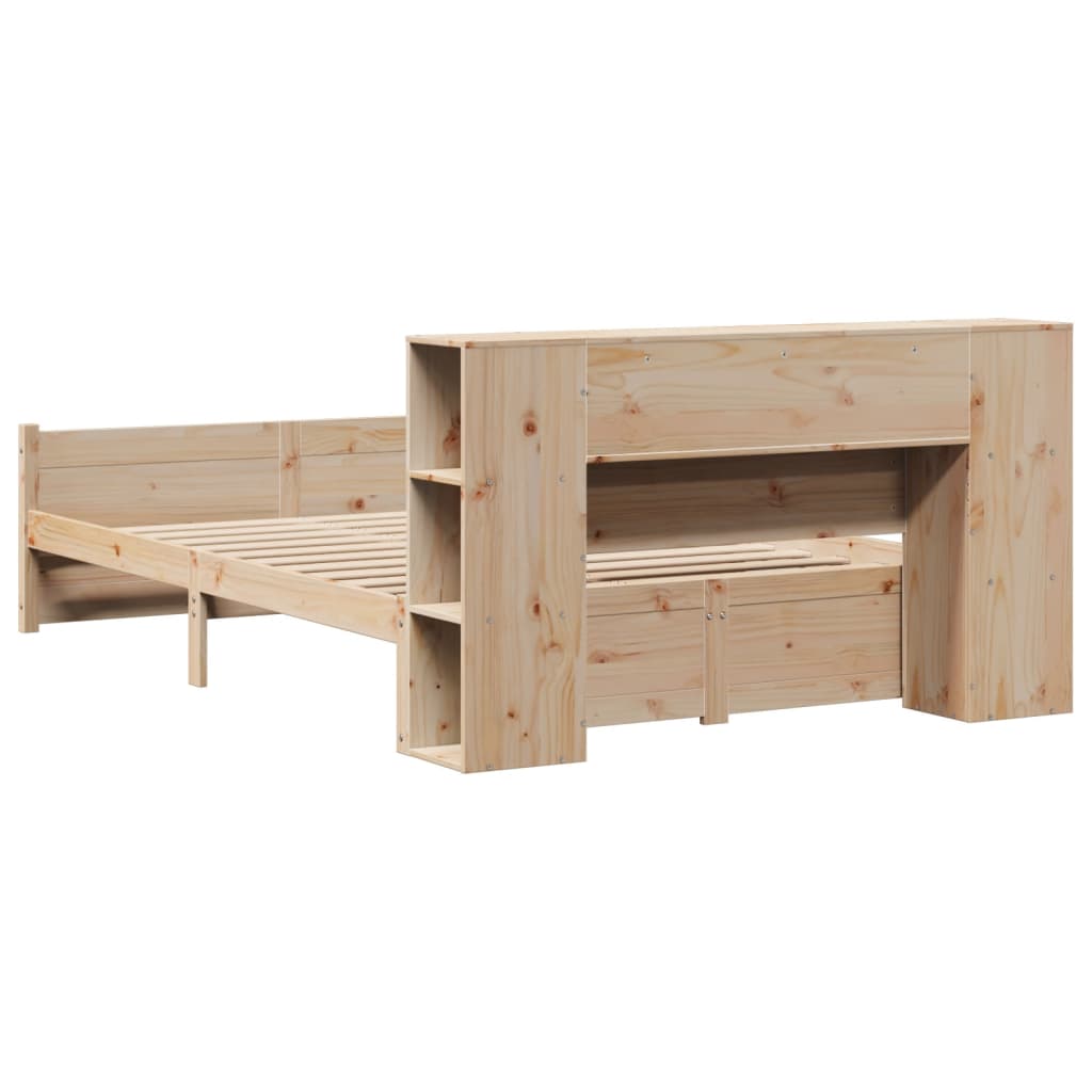 vidaXL Bookcase Bed without Mattress 135x190cm Double Solid Wood Pine