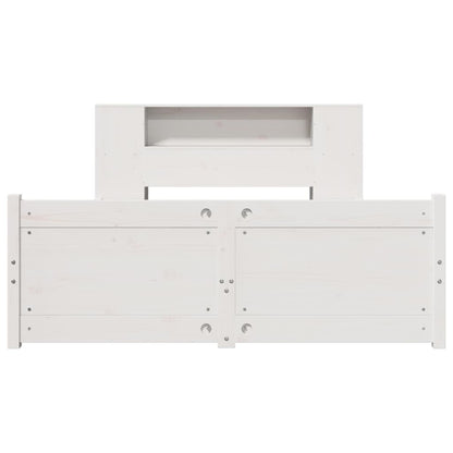 vidaXL Bookcase Bed without Mattress White 135x190cm Double Solid Wood Pine