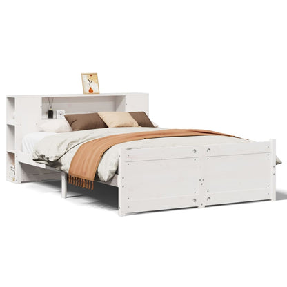 vidaXL Bookcase Bed without Mattress White 120x200cm Solid Wood Pine