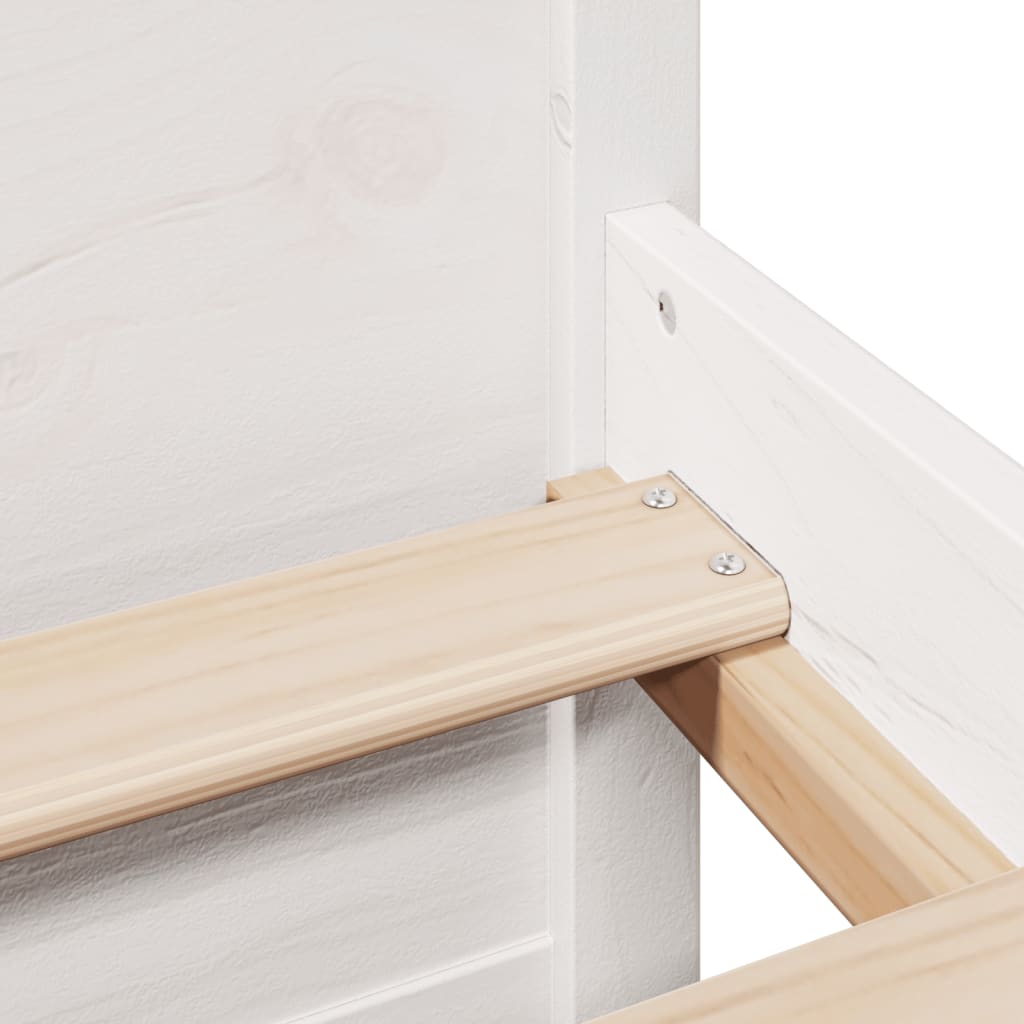 vidaXL Bookcase Bed without Mattress White 140x200cm Solid Wood Pine