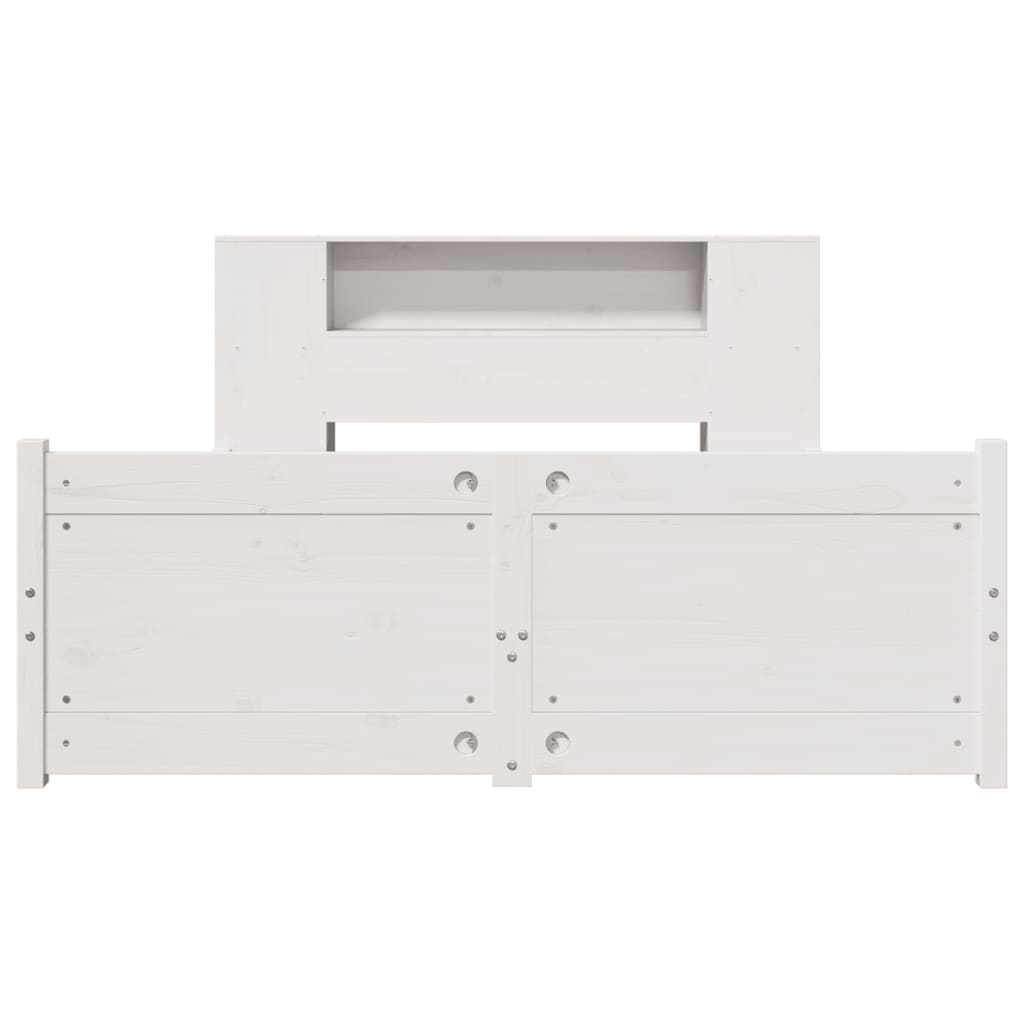 vidaXL Bookcase Bed without Mattress White 150x200cm King Size Solid Wood Pine