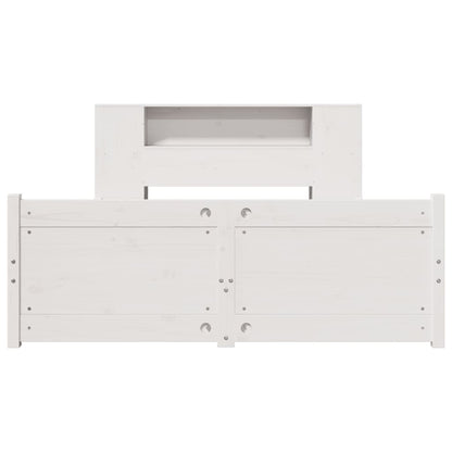 vidaXL Bookcase Bed without Mattress White 150x200cm King Size Solid Wood Pine