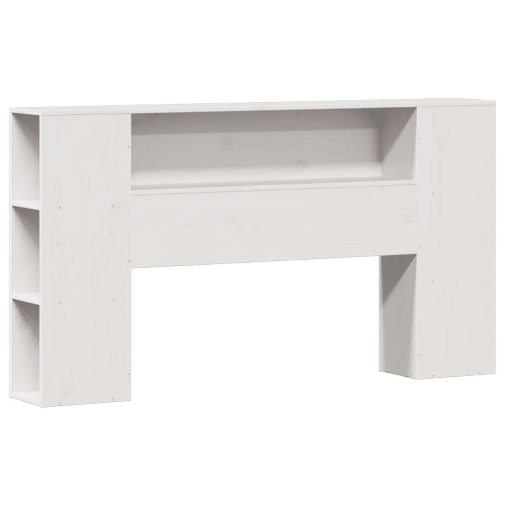 vidaXL Bookcase Bed without Mattress White 150x200cm King Size Solid Wood Pine
