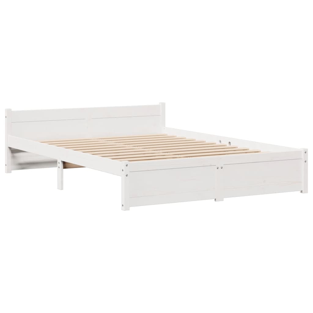 vidaXL Bookcase Bed without Mattress White 150x200cm King Size Solid Wood Pine