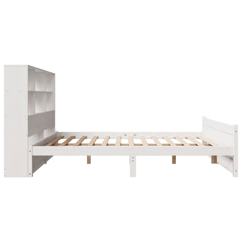 vidaXL Bookcase Bed without Mattress White 120x200cm Solid Wood Pine