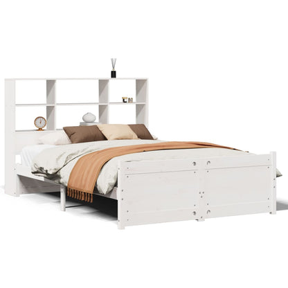 vidaXL Bookcase Bed without Mattress White 160x200cm Solid Wood Pine